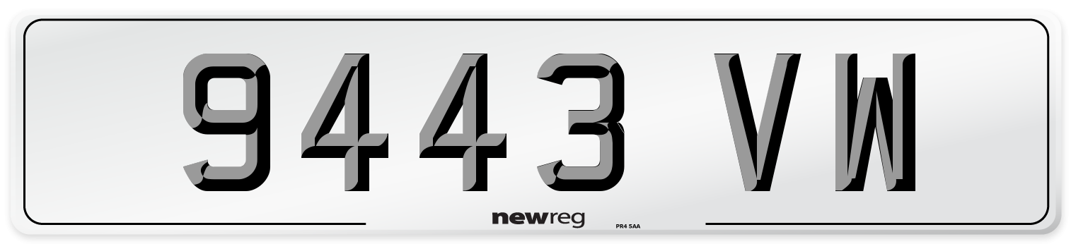 9443 VW Number Plate from New Reg